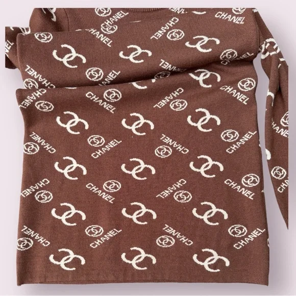 CHANEL CC Logo Monogram Sweater Dress